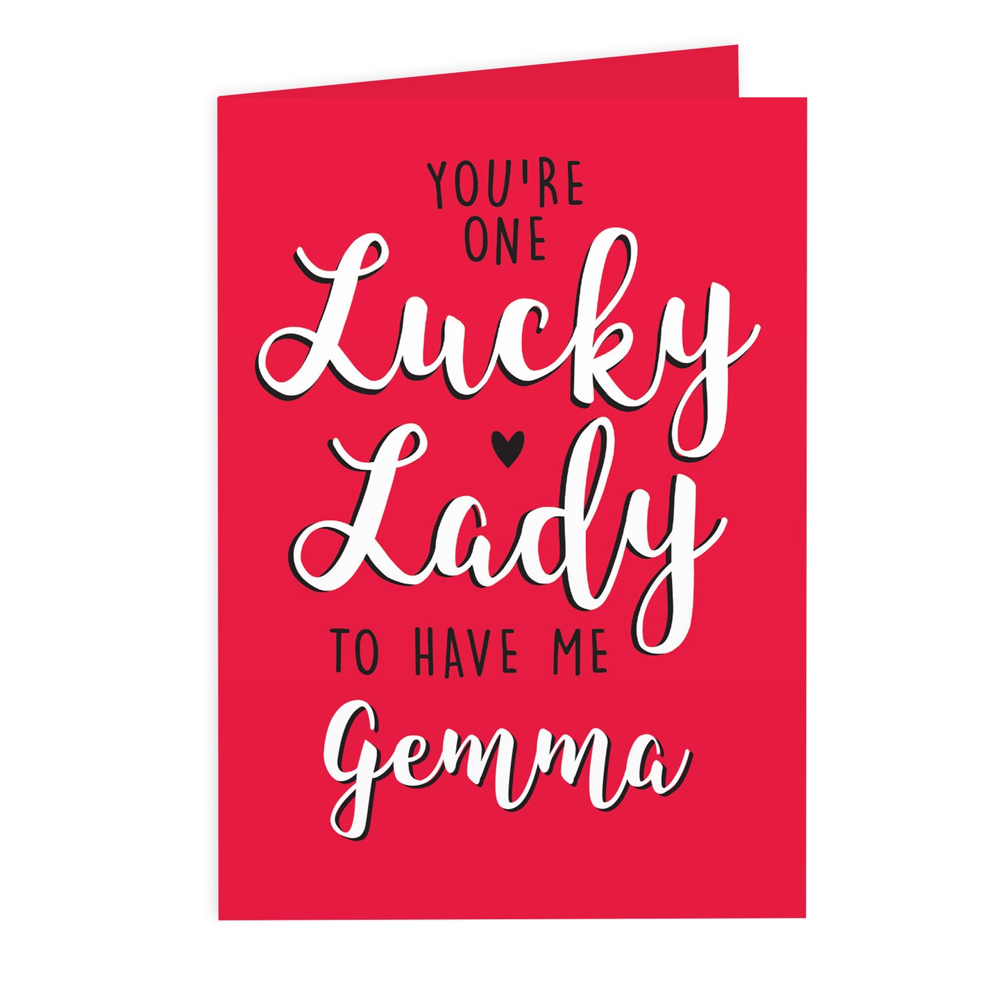 Personalised You're One Lucky Lady Card