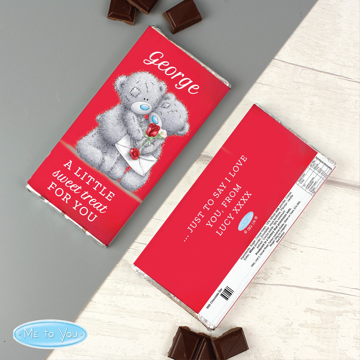 Personalised Me to You Valentine Milk Chocolate Bar