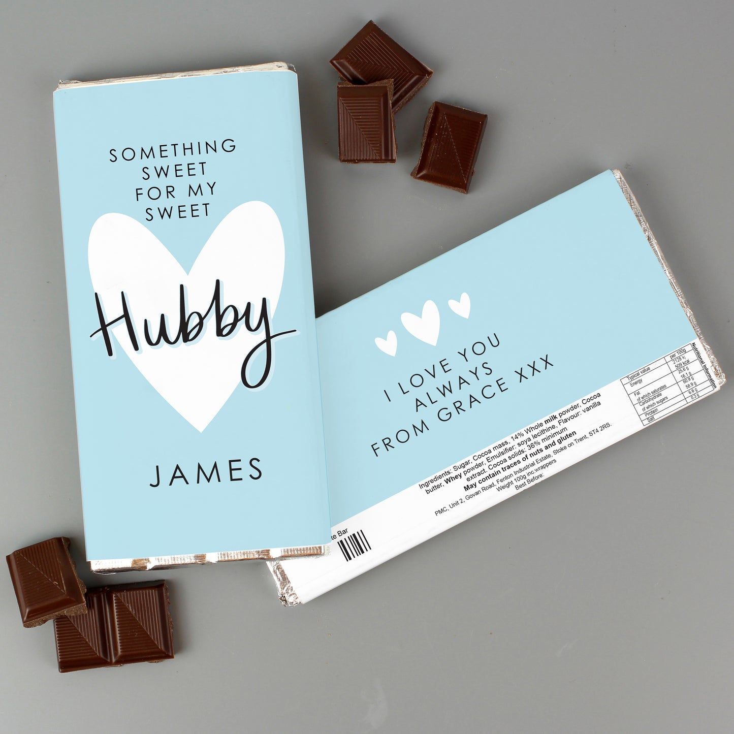 Personalised My Sweet Hubby Milk Chocolate Bar