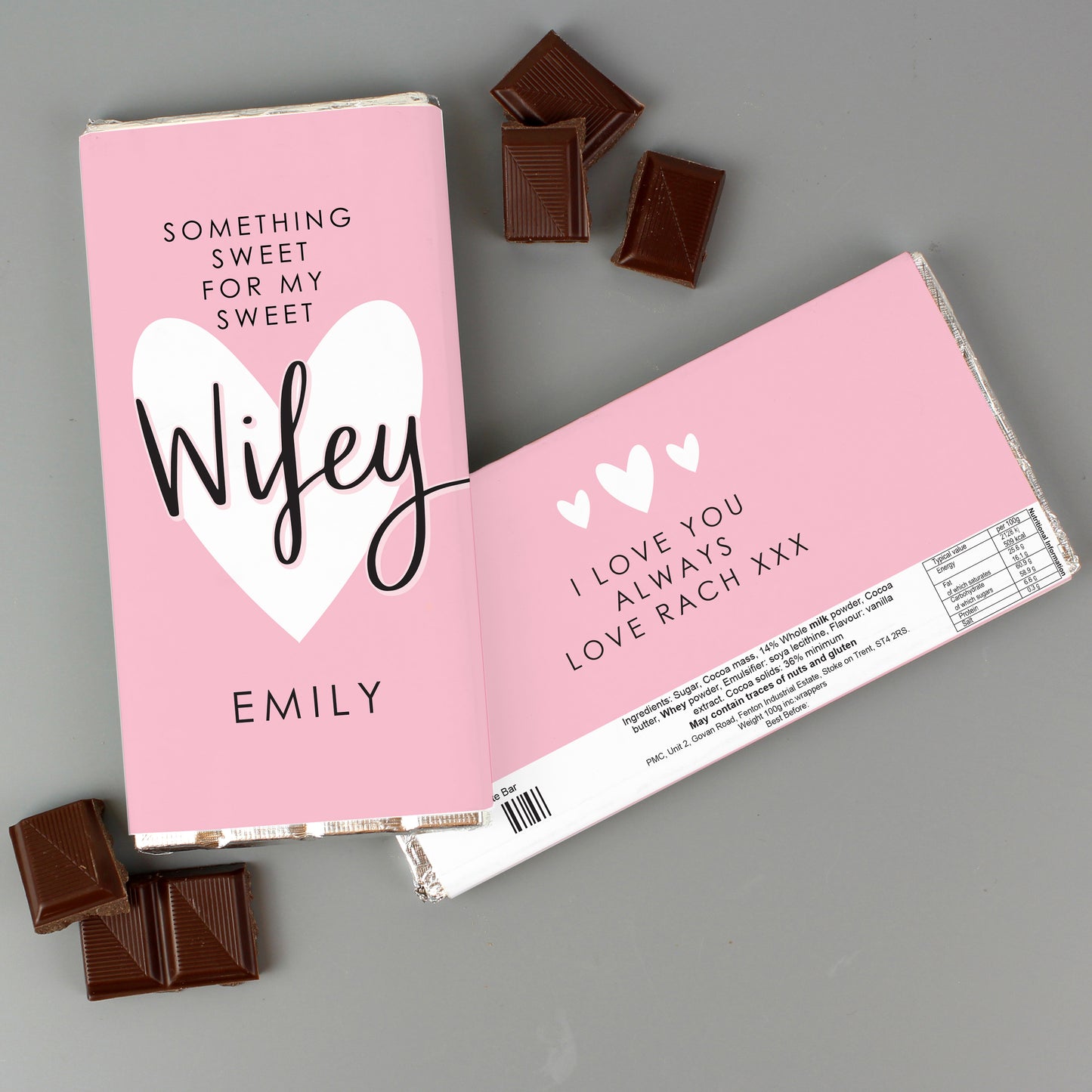 Personalised My Sweet Wifey Milk Chocolate Bar