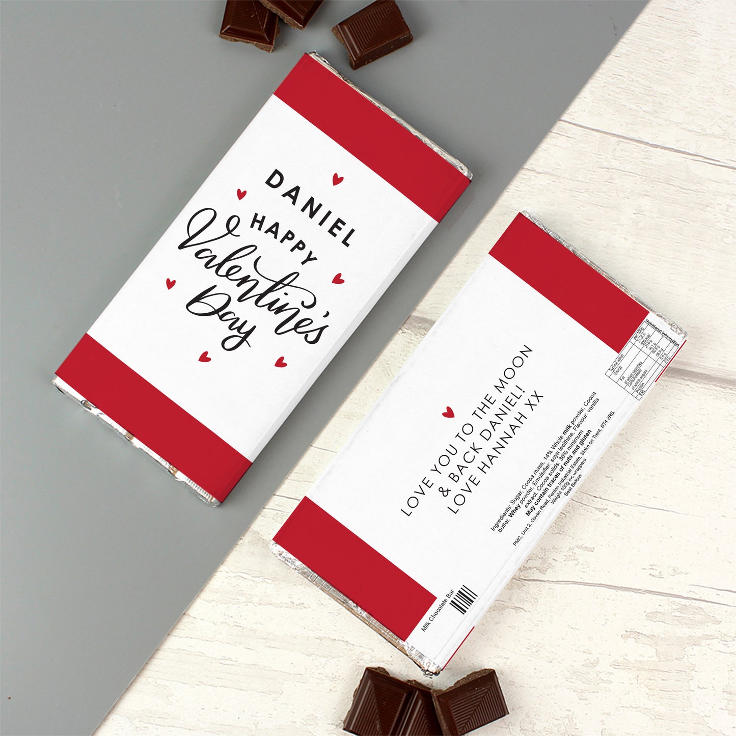 Personalised Happy Valentine's Day Milk Chocolate Bar