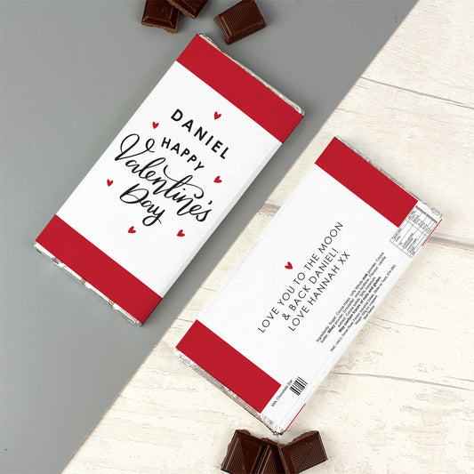 Personalised Happy Valentine's Day Milk Chocolate Bar