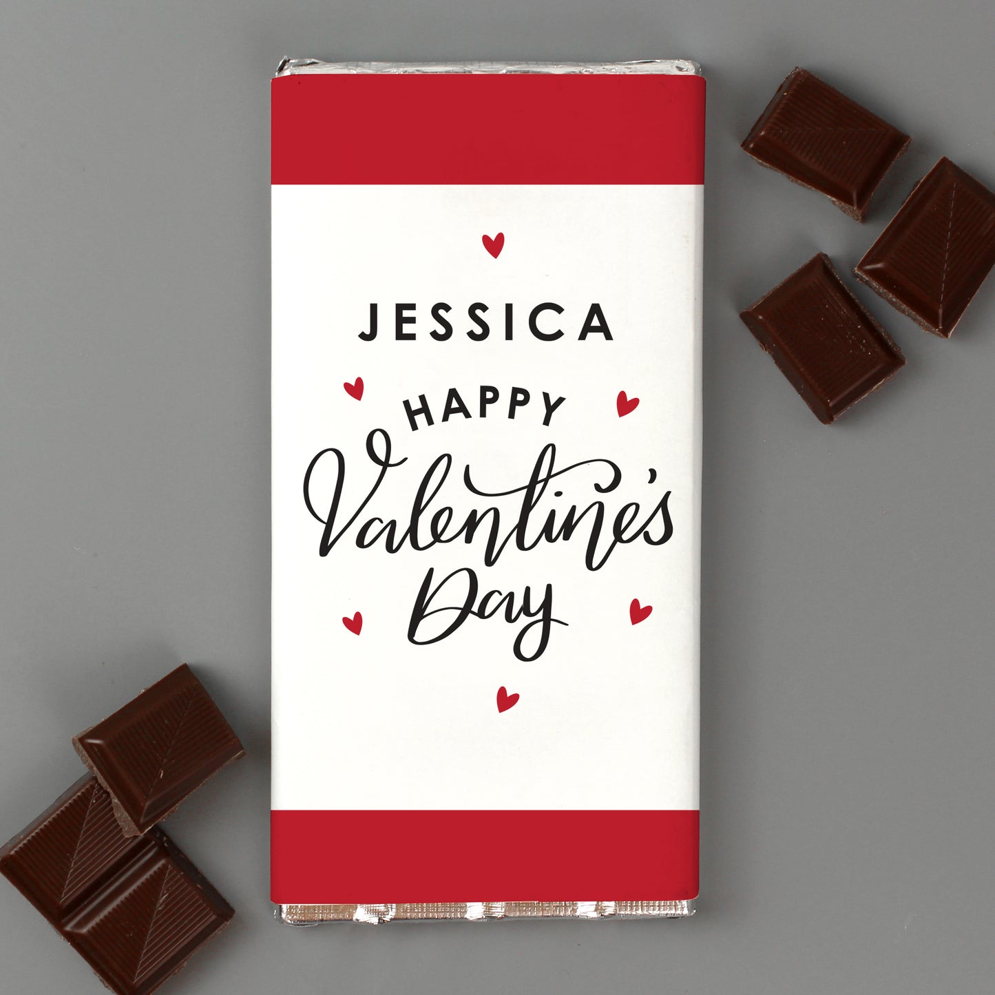 Personalised Happy Valentine's Day Milk Chocolate Bar