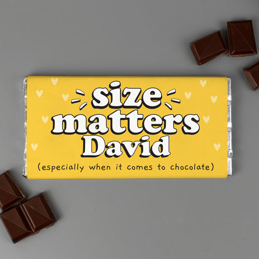 Personalised Size Matters Milk Chocolate Bar