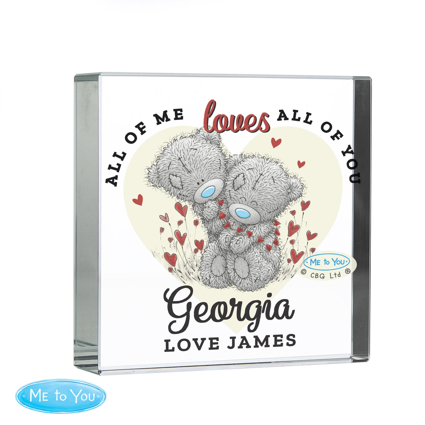 Personalised Me to You Love Heart Crystal Token